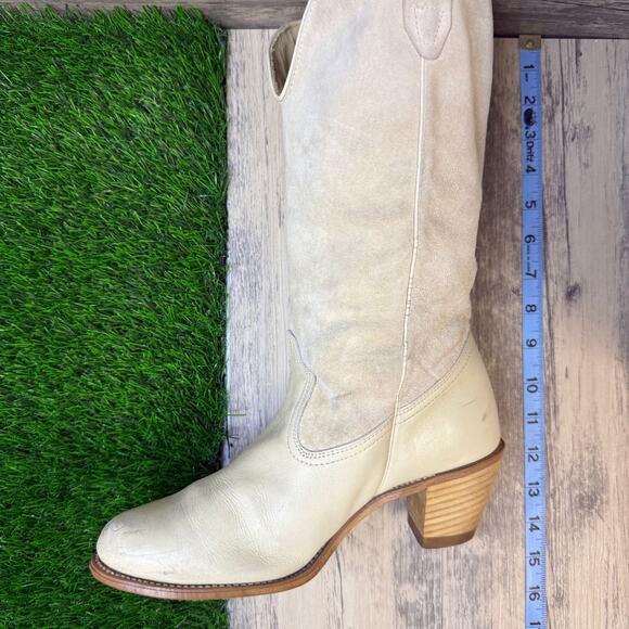 Wolverine Women - Size 9M - Vintage Cream Suede Cowboy Boots Style 251934 - Picture 10 of 12